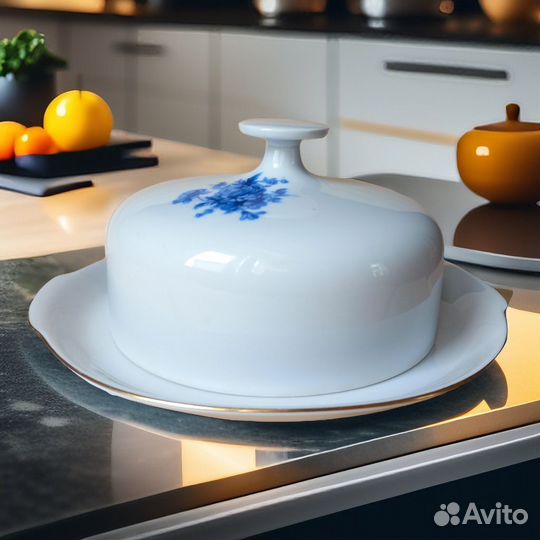 Винтажная масленка, фарфор, ГДР, 1960-е годы