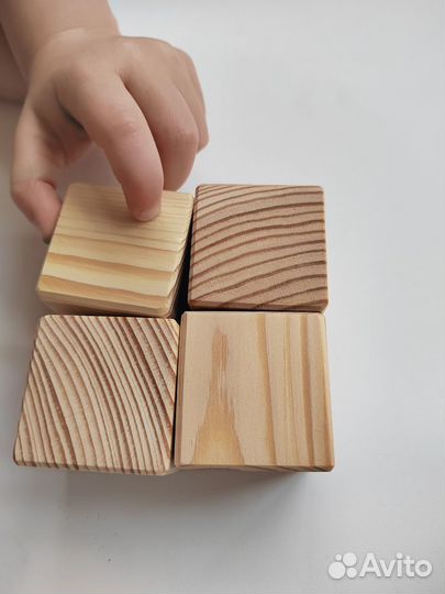 Кубики деревянные (сосна, бук)