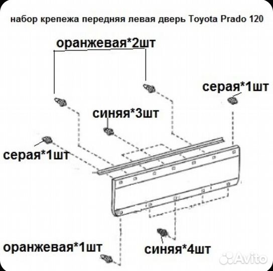 Клипсы боковых расширителей TLC Prado120