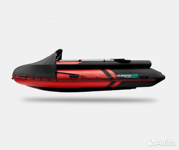Надувная лодка gladiator E420PRO черная красная