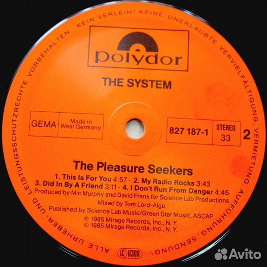 The System / The Pleasure Seekers (LP)