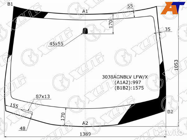 Стекло лобовое ravon R4