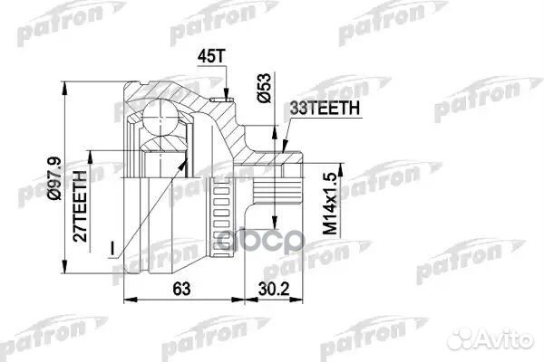 ШРУС наружн к-кт 33x53x27 ABS:45T audi: A4 1.9T