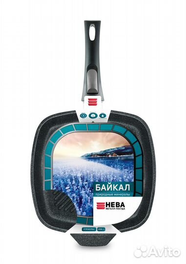 Сковорода-Гриль квадратная Байкал Нева Металл 28