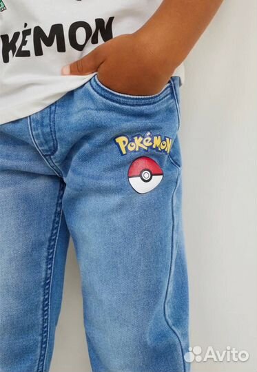 Джинсовые джогеры C&A 140 с Pokemon