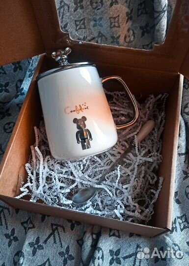 Подарочный набор, кружка с ложкой Bearbrick