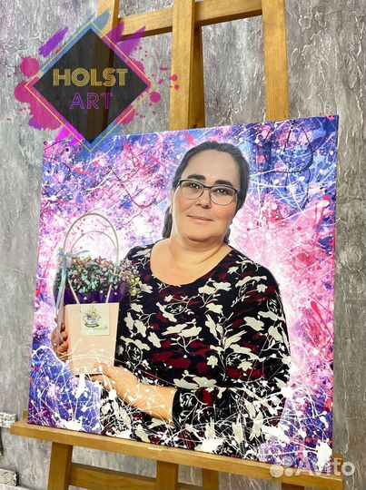 Портрет по фото на холсте