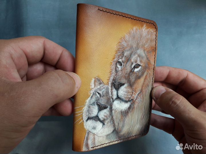 Обложка для документов кожа ручная работа