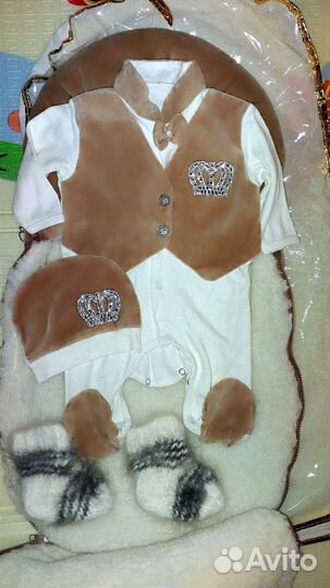 Конверт зимний на овчине для новорождённых