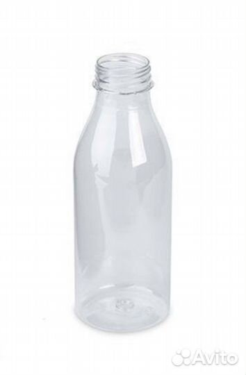 Бутылка пластиковая 300 мл, прозрачная, широкое