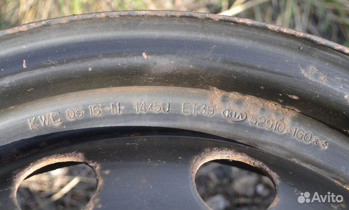 Штамповки Kia Rio 4х100/ET39/цо54.1 R14