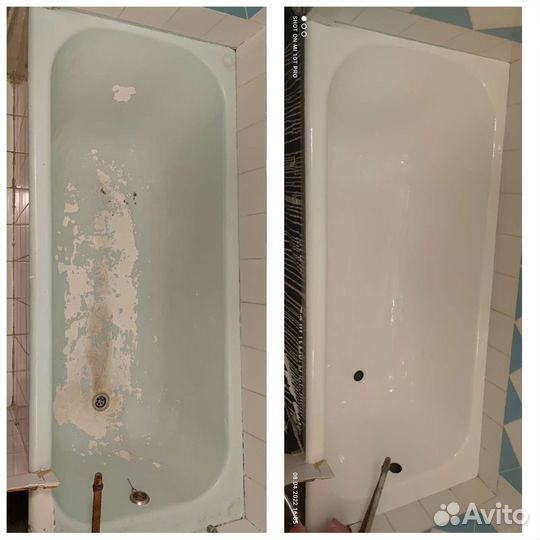 Восстановление покрытия ванн наливным акрилом