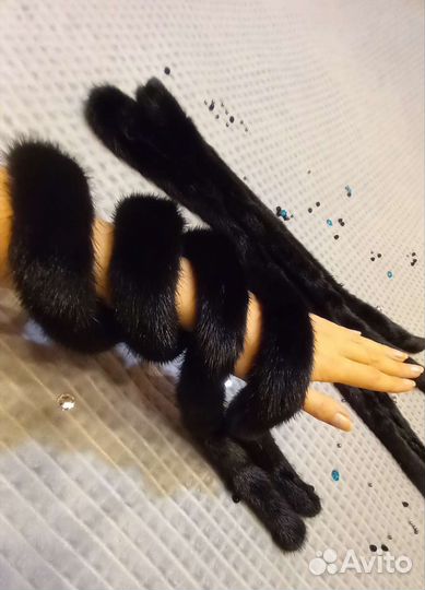 Новый норковый пояс чёрный