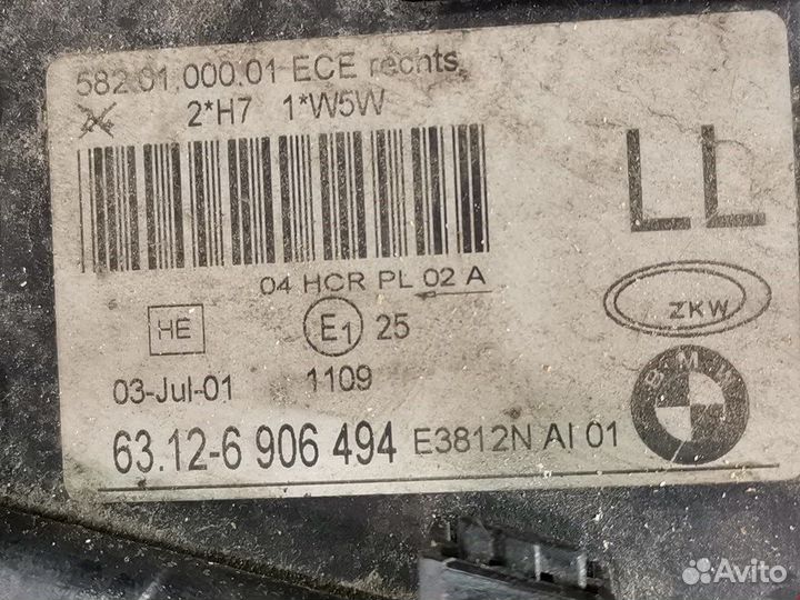 Фара передняя для BMW 3-Series (E46) 63126906494
