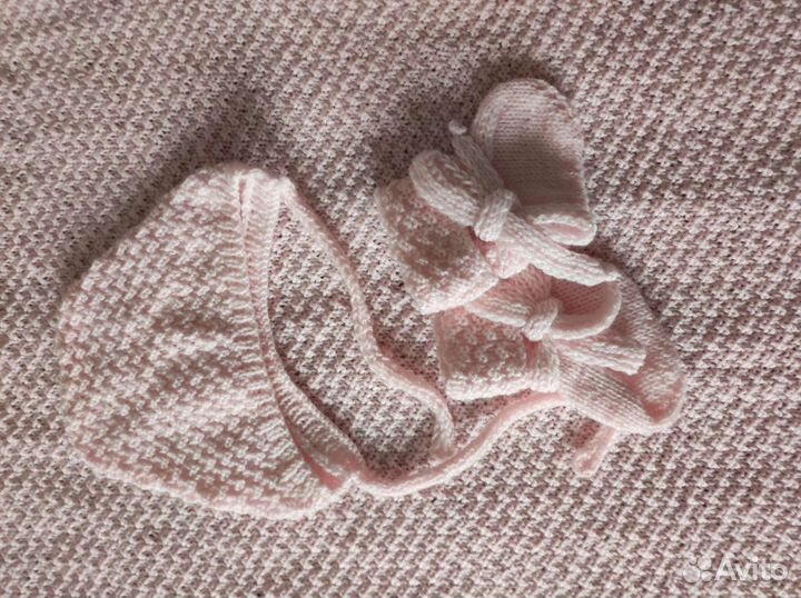 Плед детский вязаный комплект ручная работа