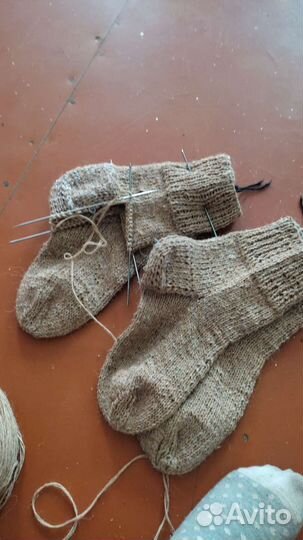 Носки шерстяные вязаные
