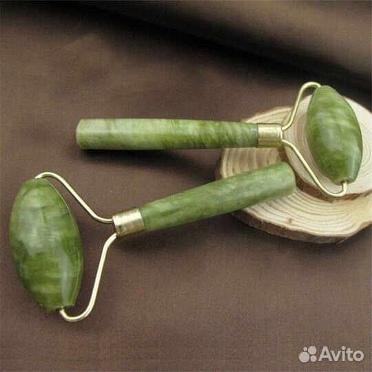 Массажер, скребок для лица/шеи нефритовый