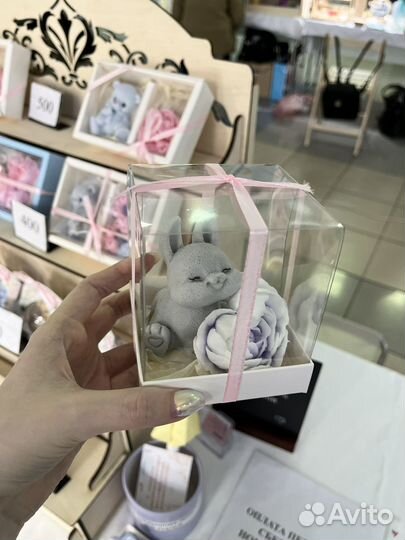 Набор мыла с зайкой и пионом