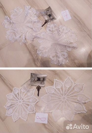 Вязаные (кружевные) салфетки ручной работы, винтаж
