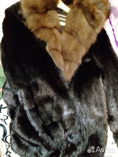 Шуба норковая с капюшоном