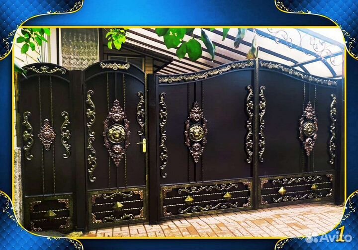 Ворота кованые из профлиста