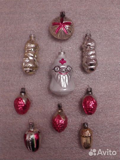 Елочные игрушки СССР стекло