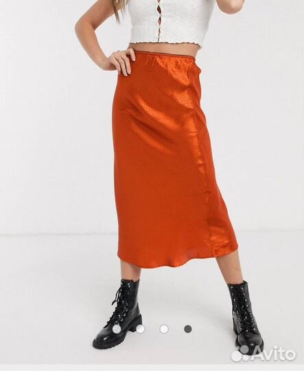 Атласная жаккардовая юбка ASOS