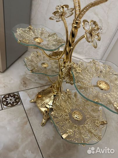 Хрустальная менажница для сухофруктов