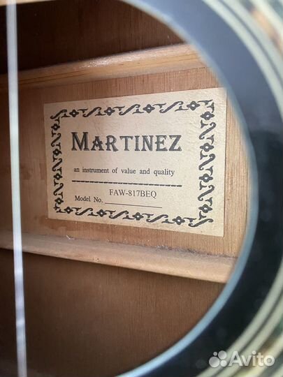 Гитара электроакустика Martinez Faw-817BEQ