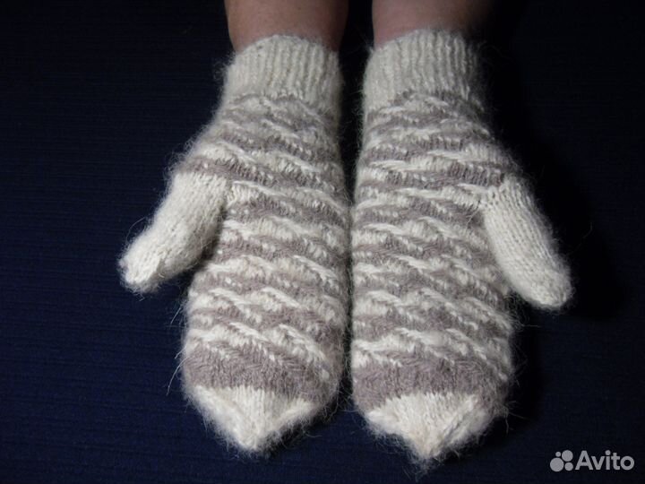 Варежки из собачьей шерсти Кофе с молоком