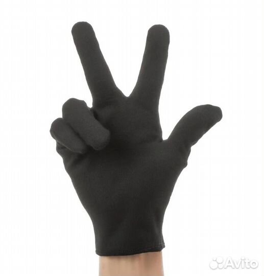 Чёрные хлопковые перчатки (размер 23x9 см)