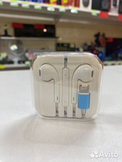 Наушники для iPhone 5/6 проводные с микрофоном
