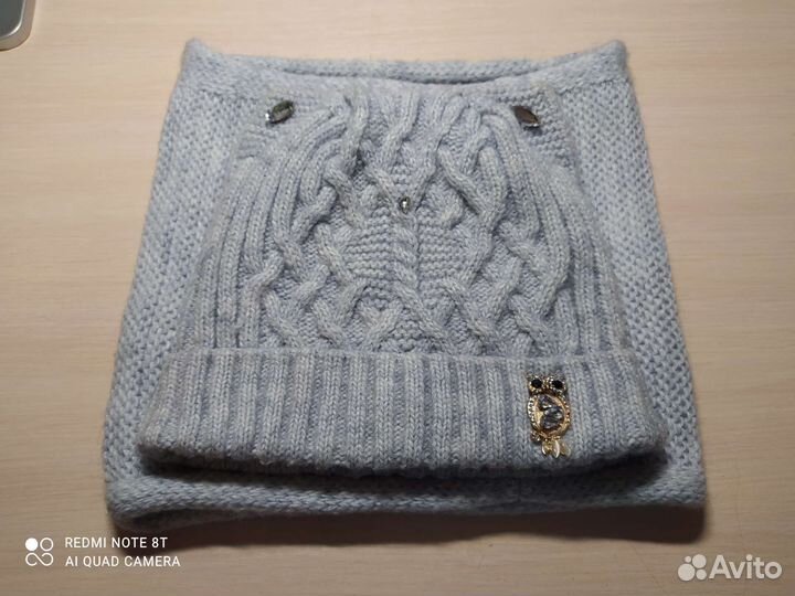 Комплект шапка и снуд для девочки
