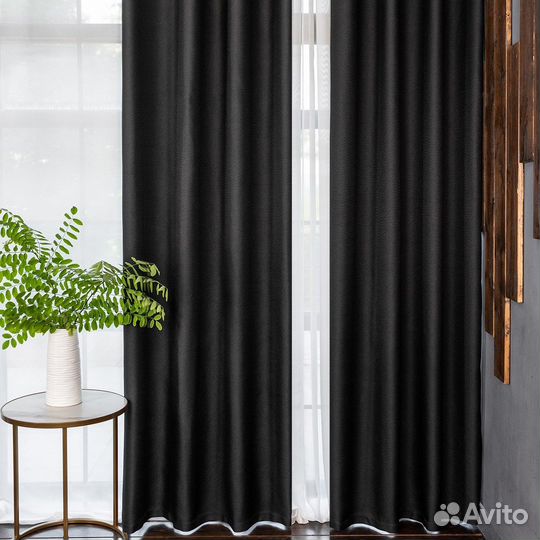 Шторы рогожка Орфей Черный