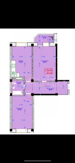 2-к. квартира, 73 м², 5/8 эт.
