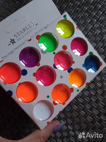 Неоновые пигменты для ногтей и тела