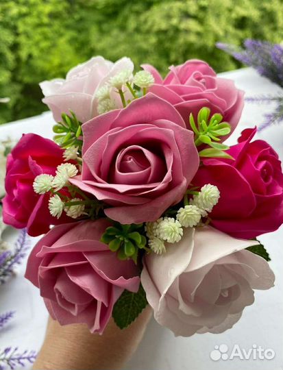 Букет из мыльных роз
