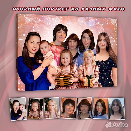 Портрет, картина по фото на холсте Ростов-на-Дону