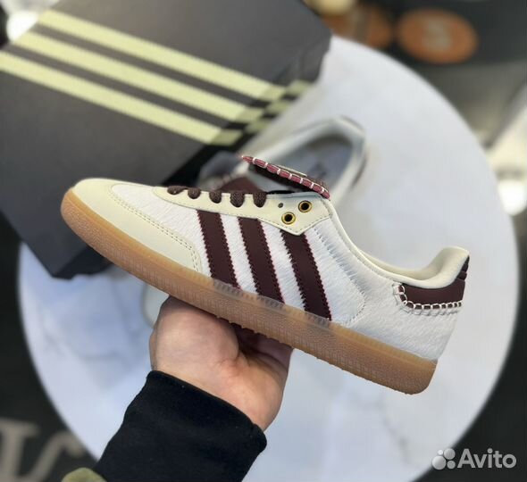 Adidas X wales bonner samba pony tonal cream white