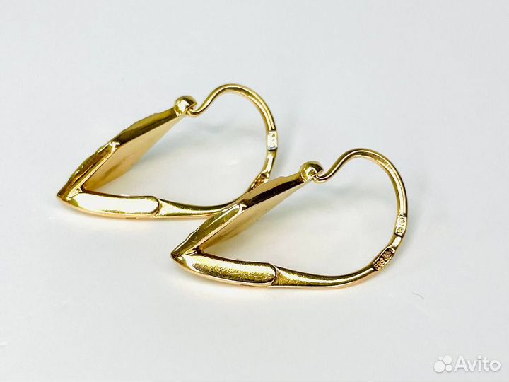 Серьги золотые Ромб L9