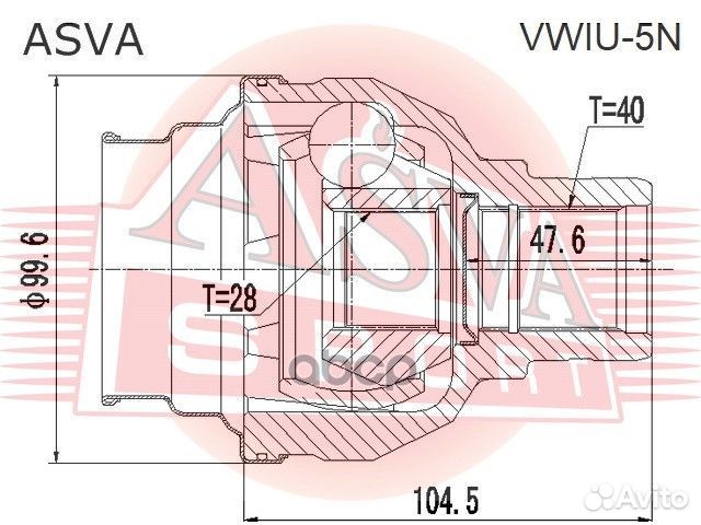 ШРУС внутренний перед лев vwiu5N asva