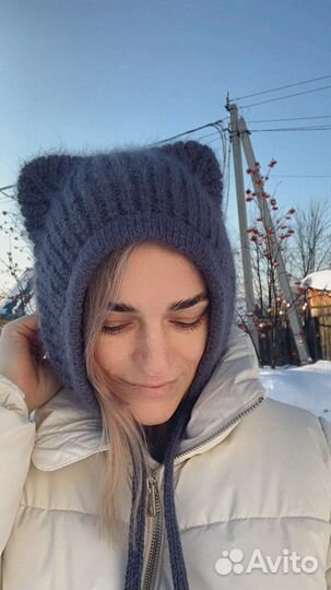 Чепчик вязанный женский