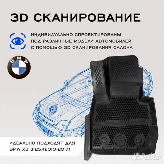 Коврики в BMW X7 (2019-2023), EVA коврики бмв Х7 с