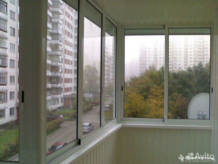 Лоджия алюминиевая раздвижная с отделкой