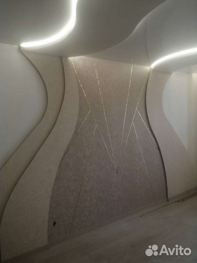 Обои, шпаклёвка, кафель