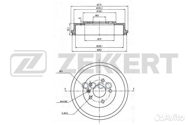 Барабан торм. зад. Chevrolet Aveo (T300) 11- bs