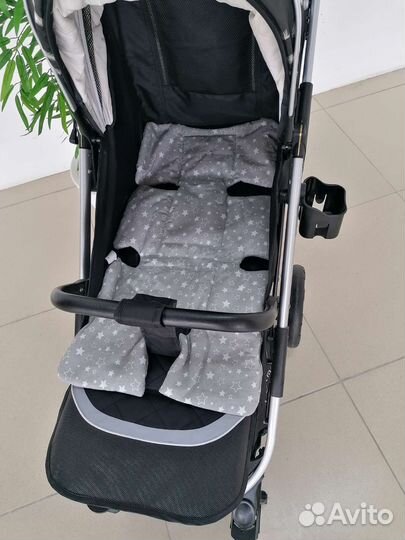 Новая коляска Luxmom 609 (Black/перышки серебро)