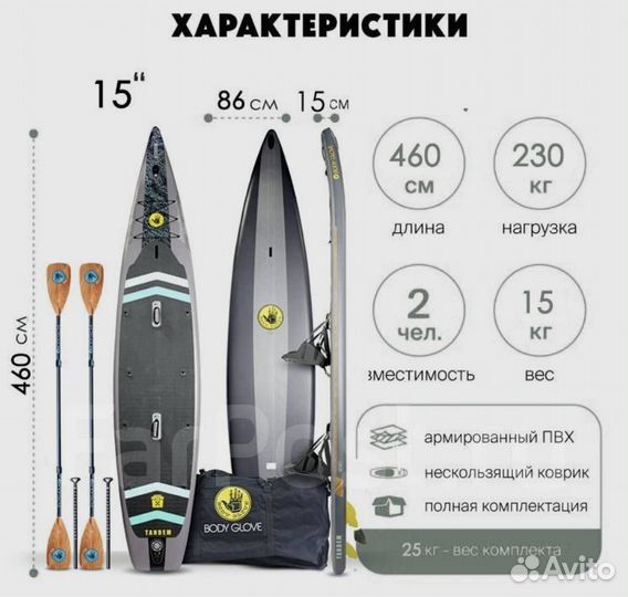 Сапборд Sup Body Glove Tandem 15'х34