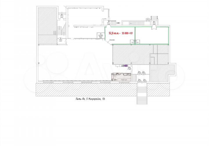 Свободного назначения, 52.8 м²