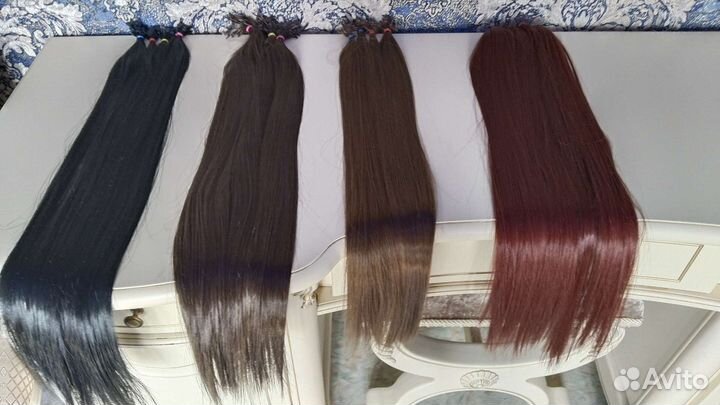 Волосы для наращивания на капсулах 50-70 см